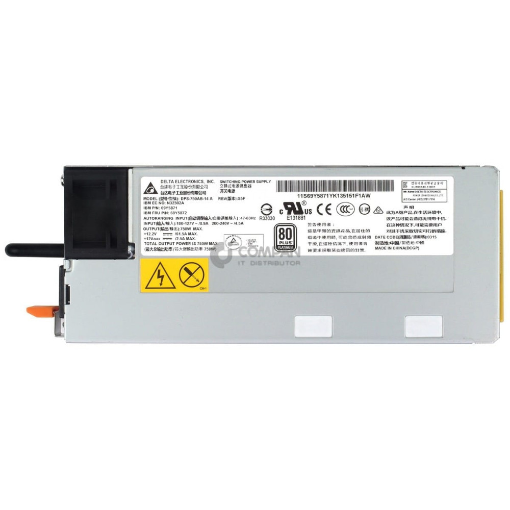 69Y5872 IBM 750W HIGH EFFICIENCY POWER SUPPLY FOR IBM SYSTEM X3550 M4 X3650 M4